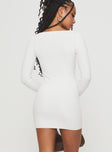 Zaatar Long Sleeve Mini Dress White