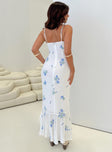 product Princess Polly High Neck  Sing Along Maxi Dress White / Blue Petite