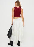 product Keira Tiered Maxi Skirt Porcelain Princess Polly  Midi Skirts 