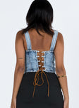 product Princess Polly Sleeveless Square Neck  Coulter Corset Denim