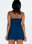 product Princess Polly Asymmetric Neckline  Cecile Strapless Mini Dress Blue