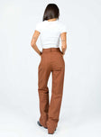 product Princess Polly Mid Rise  Carissa Wide Leg Denim Jeans Brown