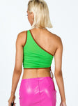 back view of model wearing Princess Polly Fly With Me Top Green 