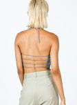 back view of model wearing Princess Polly Aroya Top Grey 