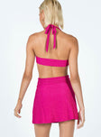 back view of model wearing Princess Polly Francesca Cut Out Mini Dress Pink 