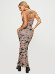 back view of model wearing Princess Polly Ayanna Maxi Dress Multi Plunger 