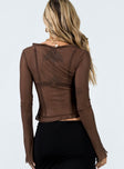 product Princess Polly Sleeveless Square Neck  Everly Long Sleeve Top Brown