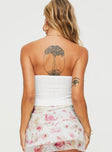 back view of model wearing Princess Polly Mani Top White Sleeveless Sweetheart 