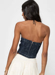 product Princess Polly Sleeveless Square Neck  Grier Strapless Denim Top Indigo