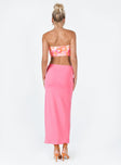 back view of model wearing Princess Polly Jorde Knit Midi Skirt Pink 