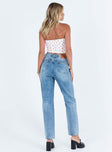 product Princess Polly High Waisted  Holly Asymmetric Straight Leg Jean Light Wash Tall