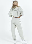 product Princess Polly High Waisted Pants  Princess Polly Track Pants Cursive Text Grey / Blue