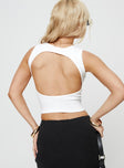 product Princess Polly Sleeveless Square Neck  Haina Open Back Tank Top White