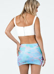 back view of model wearing Princess Polly Vacay Micro Mini Skirt Multi 