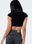 back view of model wearing Princess Polly Westside Crop Black 