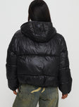 Beekall Hooded Puffer Jacket Black