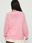 Sezza Cable Knit Cardigan Baby Pink