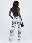 back view of model wearing Princess Polly In My Element Mid Rise Pants White 