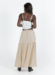 product Hold Me Close Maxi Skirt Beige Princess Polly  Mini Skirts 