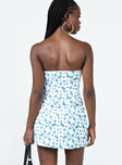 product Princess Polly Square Neck  In The Moment Strapless Mini Dress White / Blue