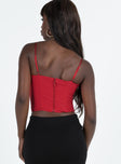 product Princess Polly Sleeveless High Neck  Dia Corset Top Red