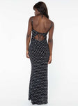 product Princess Polly Crew Neck  Luncheon Maxi Dress Black Polka Dot