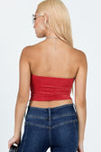 product Princess Polly Sleeveless Asymmetric Neckline  Carrow Strapless Top Red