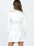 product Princess Polly High Neck  Jalene Satin Long Sleeve Mini Dress White