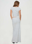 back view of model wearing Princess Polly Just Like That Maxi Skirt Grey Maxi 