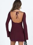 product Princess Polly Asymmetric Neckline  Lukea Long Sleeve Mini Dress Mauve