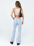 back view of model wearing Princess Polly Jemma Low Rise Bootcut Jeans Mid Rise 