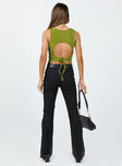 Front view of model wearing  front Princess Polly High Waisted Pants High Waisted Pants High Waisted Pants High Waisted Pants  Georgene Pants Black