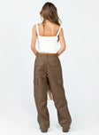 product Princess Polly High Waisted Pants  Fallout Mid Rise Cargo Pants Brown