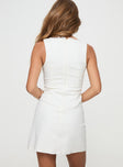 back view of model wearing Princess Polly Teaser Mini Dress White Square Neck 