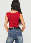 Karre Off The Shoulder Top Red