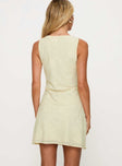 Faithfully Embroidered Mini Dress Beige