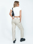 back view of model wearing Princess Polly Dava Low Rise Pants Cream 