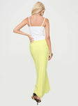 back view of model wearing Princess Polly Herrera Maxi Skirt Yellow Maxi 