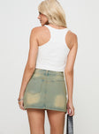 back view of model wearing Princess Polly Infinite Love Cargo Mini Skirt Washed Denim Mini Skirts 