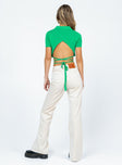 back view of model wearing Princess Polly Michael Cord Pants Beige 