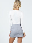 back view of model wearing Princess Polly Lula Mini Skirt Grey 