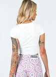 back view of model wearing Princess Polly Love Me Not Cropped Tee White 