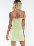 product Princess Polly Asymmetric Neckline  Irena Strapless Mini Dress Green Tall