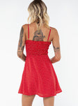 product Princess Polly Square Neck  Love Birds Mini Dress Red Tall