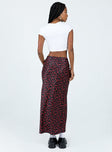 Front view of model wearing  front Jodie Maxi Skirt Black Floral Princess Polly  Maxi 