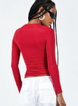 product Princess Polly Full Sleeves Square Neck  Arnim Long Sleeve Top Red