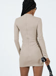 product Princess Polly High Neck High Neck  Diani Long Sleeve Mini Dress Beige