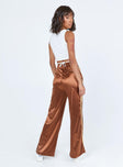 back view of model wearing Princess Polly Dave Trackpants Brown 