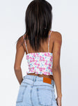 back view of model wearing Princess Polly Deon Top Floral Multi 