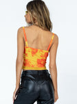 back view of model wearing Princess Polly Summer Nights Top Multi Sleeveless Cowl 